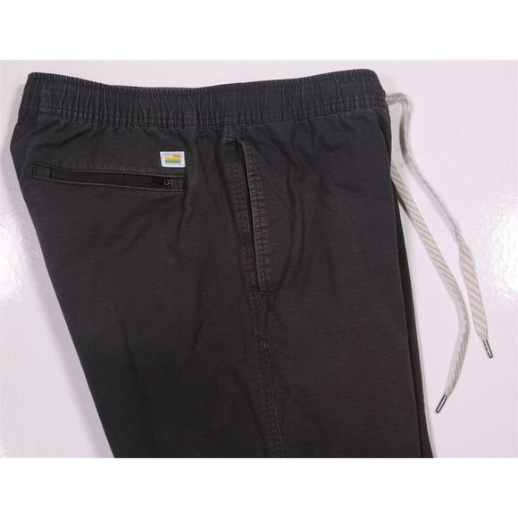 Vuori Gray Ripstop Cotton Gray Flat Front DuraTerra Drawstring Pants Small - Picture 2 of 5